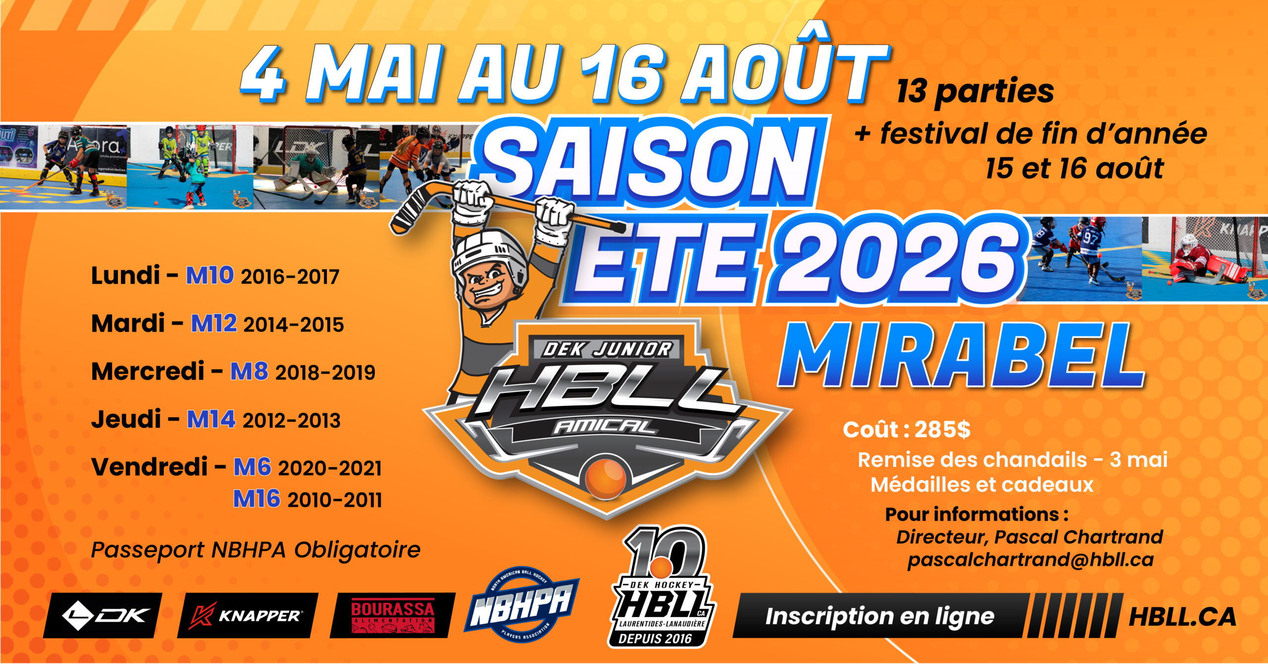 Saison junior ete 2026 Amical Mirabel