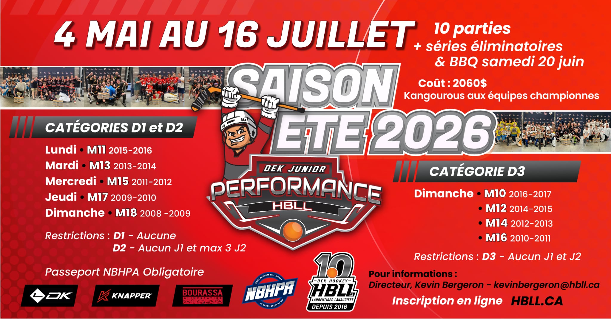 Saison junior ete 2026 PERF
